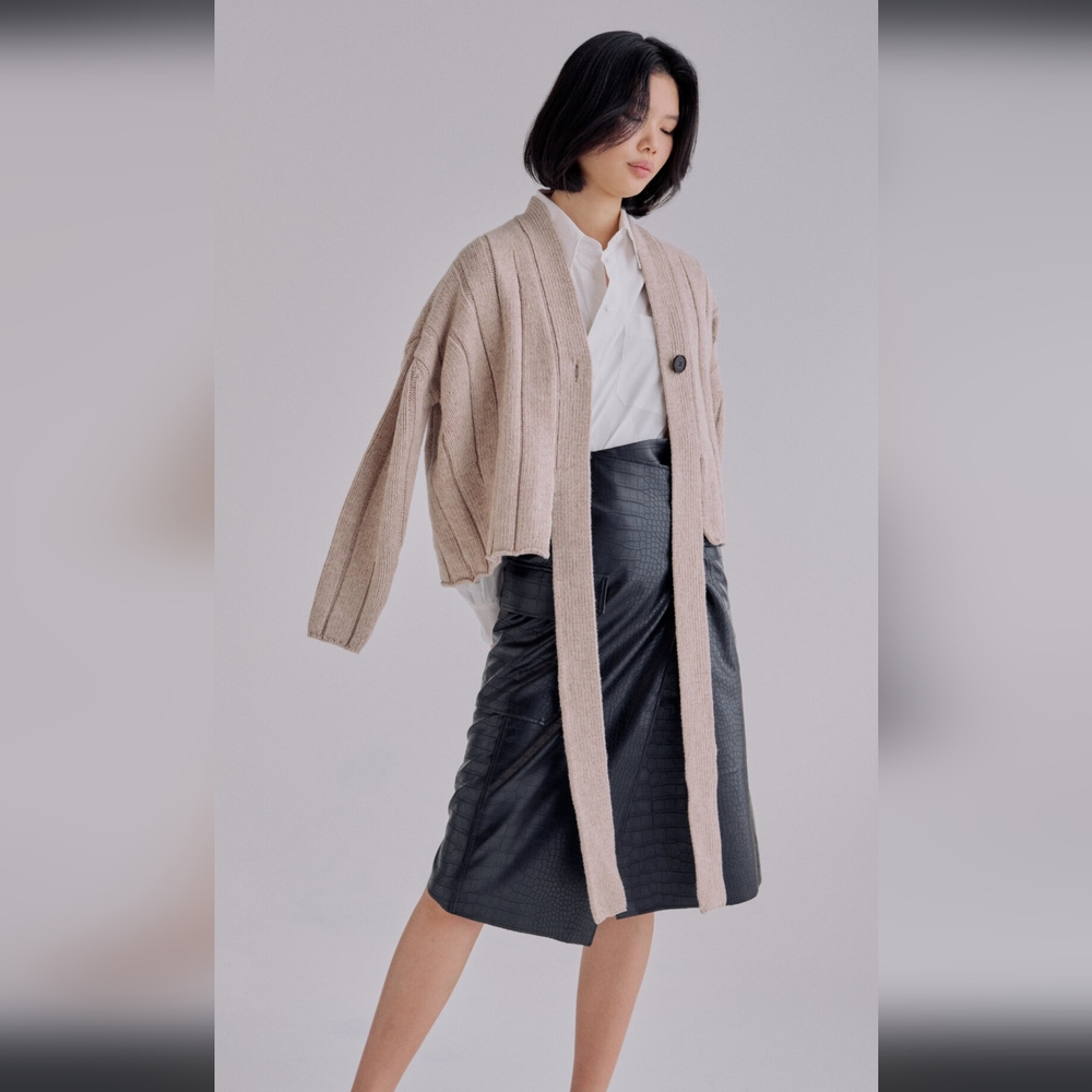 Mijeong Park Green Wool Cardigan